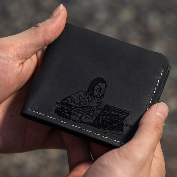 Custom Engraved Leather Wallet for Men