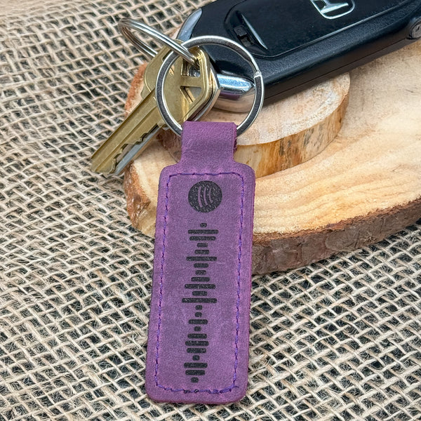 Custom Engraved Leather Keychain – Rectangle